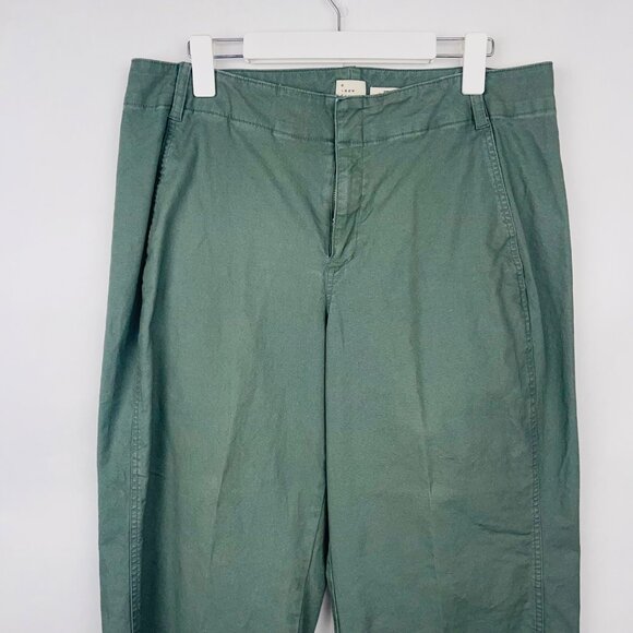 A New Day Wide-Leg Green Cotton-Blend Trousers With Back Pockets - Picture 3 of 12